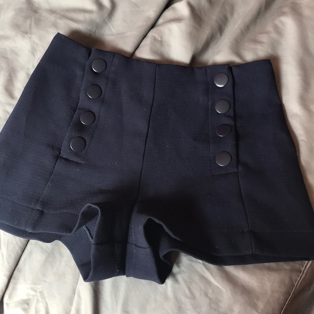 Forever21 navy high waisted sailor shorts